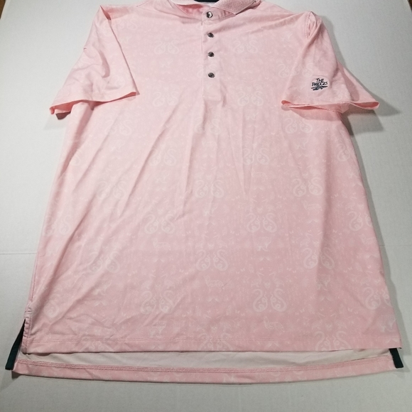Greyson Golf Polo Performance Size Large All Over Print Pink Animal The Bridges - Picture 5 of 9